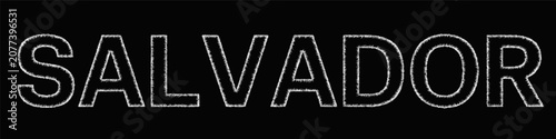 Schilderij op canvas Monochrome sketch Salvador text design element