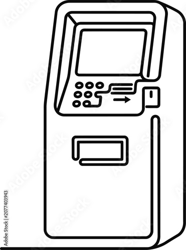 Simple line art illustration of an automated teller machine.
