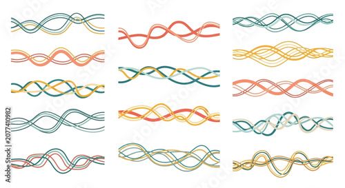 Quadro em tela Colorful DNA, double helix, twisted strand, genetic icons, 20 vector illustratio