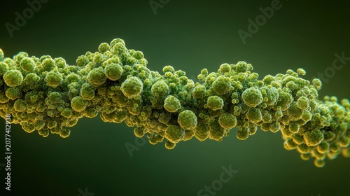 Green background with bacteria