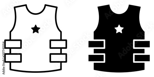 Tableau sur toile bulletproof vest icon vector