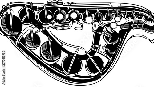 Photography Abstract Stylized Saxophone Illustration Vector