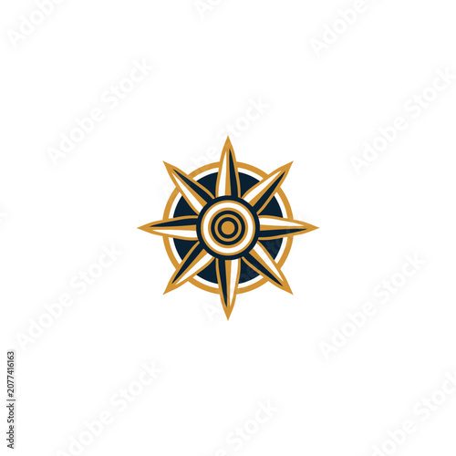 Flat design compass rose icon