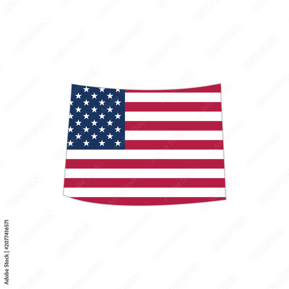 Fototapeta premium Colorado State Map with United States Flag