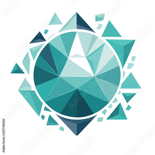 Low Poly Geometric Crystal Vector Illustration