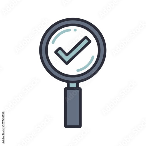 Magnifying Glass with Checkmark Icon