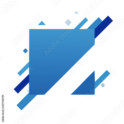 Abstract geometric shapes in blue tones vector illustration