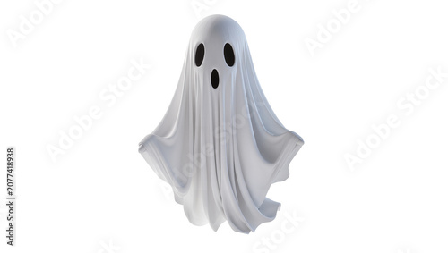 Photos White ghost with black eyes and mouth