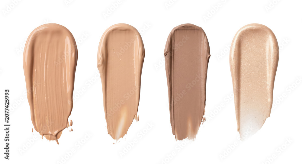 Fototapeta premium Liquid makeup foundation swatches in various shades