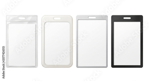 Tableau sur toile Blank plastic id badge holders with white card insert