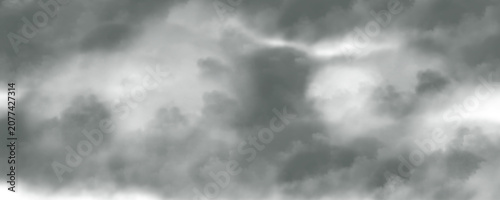 Bild auf Leinwand Abstract white smoke swirls on dark gradient background, style