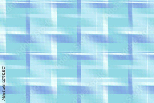 Traditional tartan plaid pattern with a textured woven appearance and cyan and light tones. The seamless fabric design creates a calm decorative background with a traditional textile feel.