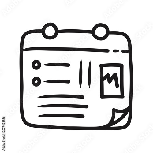 hand drawn doodle icon of a calendar with busines 2.eps