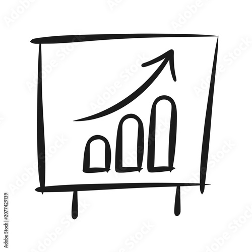 hand drawn doodle icon of a presentation board wi 4.eps