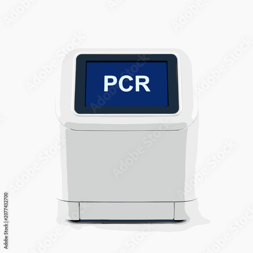 White PCR Machine with Digital Display on Clean Studio Background