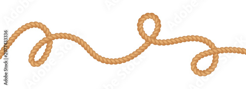 Nautical rope knot, vector marine string pattern