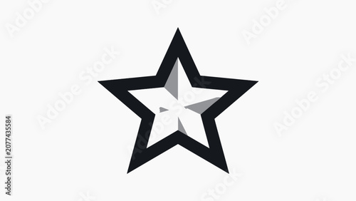 Black and silver faceted 3D star logo design