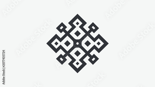 Black geometric celtic knot style network icon.