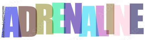 Cuadro en lienzo Adrenaline Typography Design With Overlapping Colorful Letters for Modern Graphi