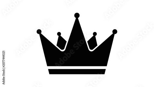 Fotografie Minimalist Black Crown Icon Vector Illustration