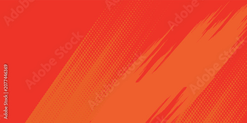 Fotografie Abstract Sports Background with Orange and Red Gradient Brushstrokes and Halfton