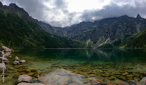 mountain lake mountain peak Morskie Oko Zakopane Poland view landscape