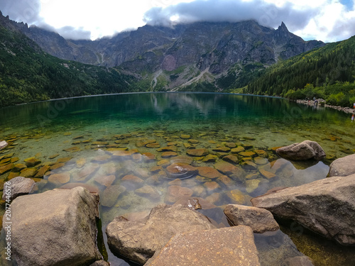 mountain lake mountain peak Morskie Oko Zakopane Poland view landscape