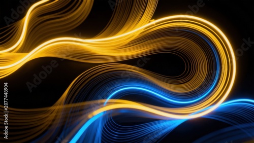 Abstract glowing lines on dark background
