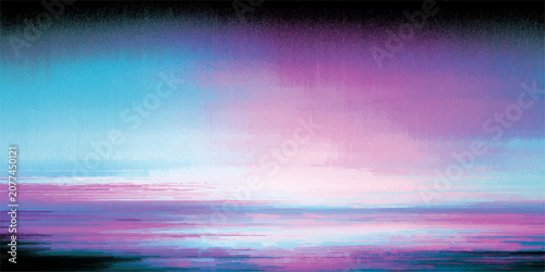 Konstfotografi Abstract Sky and Sea Serenity: An ethereal blend of soft pastel hues—sky blue, lavender, and blush pink—evoke the tranquil beauty of a surreal seascape, hinting at a peaceful horizon