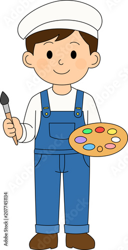 Male painter cartoon illustration