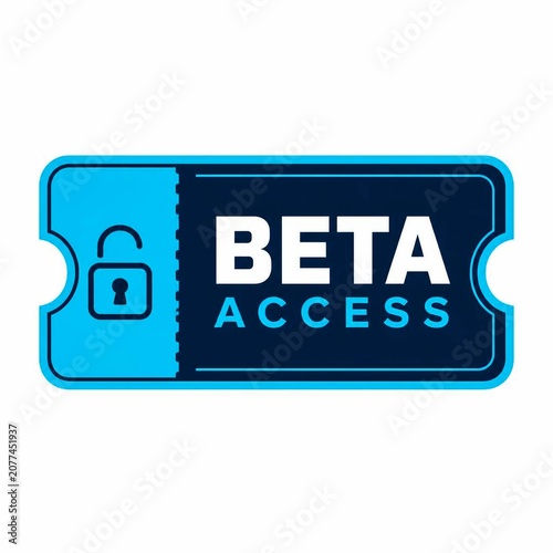 Graphic icon for preliminary application feature testing, signifying exclusive early program access and software development phases