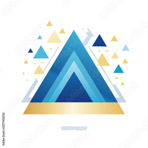 Abstract geometric mountain with layered triangles