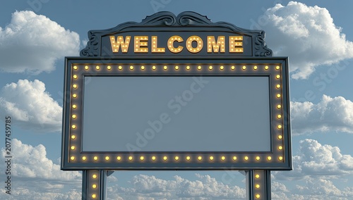 Ornate marquee sign with 