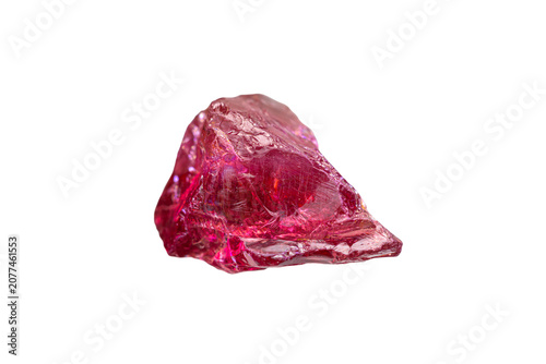 Bild auf Leinwand Rare natural rough star rhodolite garnet gemstone (garnet with rutile inclusion)
