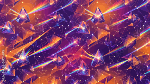 Fotografija Vibrant Purple Orange Star Light Trails.