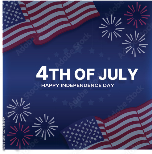 4th of July Independence Day Celebration Background. Fourth of July Celebration Banner