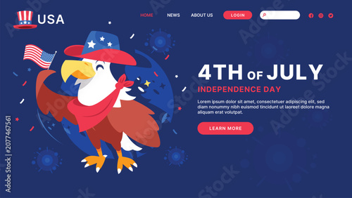 4th of July Independence Day Celebration Background. Fourth of July Celebration Banner