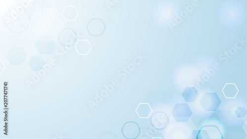Modern science background with lines, dots and hexagons. Wave flow abstract background. Molecular structure for medical, technology, chemistry, science, illustration