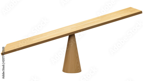 Obraz na płótnie Wooden seesaw with conical base