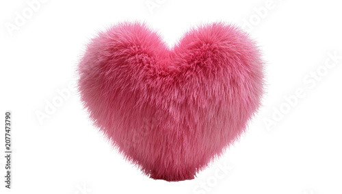 Fotografie Fluffy pink heart shape