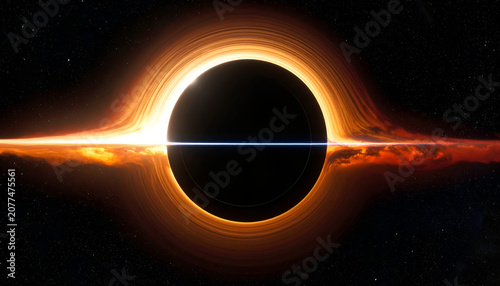 Stunning Black Hole Accretion Disk with Glowing Plasma and Event Horizon.