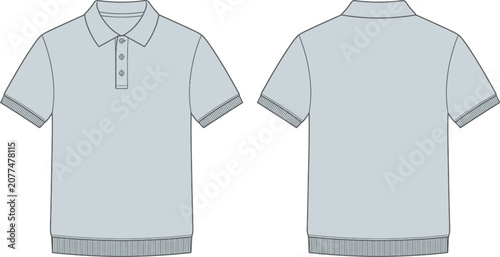 Tableau sur toile Light blue short-sleeve button-up shirts with pocket, front view collar