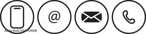 Bilde på lerret Prinsmartphone, electronic mail, mention, client, contact, icon, call, phone, su