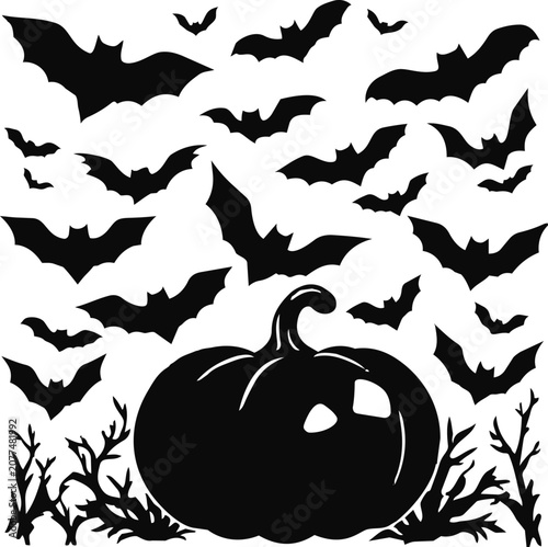 Black and white skull collection halloween icons and graphic elements