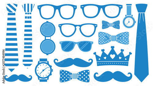 Accessories vector illustration set for men with fashion items