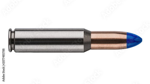 Tableau sur toile Metallic bullet with blue tip and copper casing