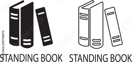 Fotografía Standing Books Icon Set, Collection and of Hardcover Book, Library, Reading, Edu