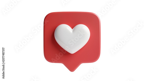 Red speech bubble with white heart icon