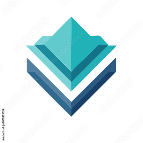 Layered Geometric Pyramid Vector Icon