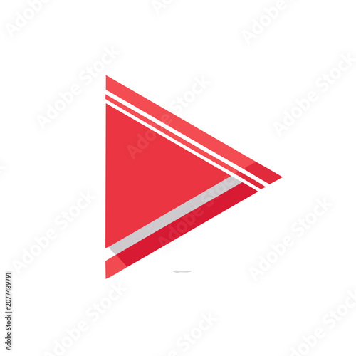 Red striped triangle vector icon